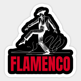 Flamenco male dancer - White and red Sticker